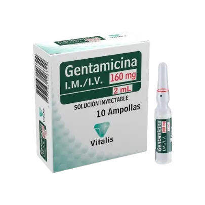GENTAMICINA 160MG/2ML, 1-AMPOLLA.
